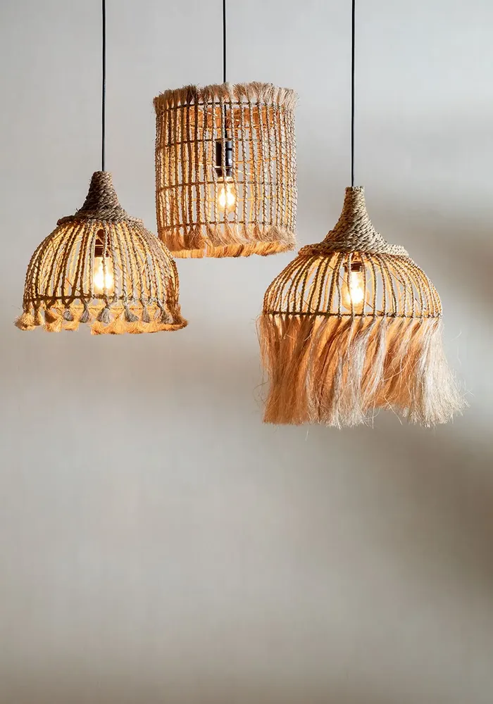 Hanging lights - The Abaca Tassel Pendant - Natural - S - BAZAR BIZAR LIVING