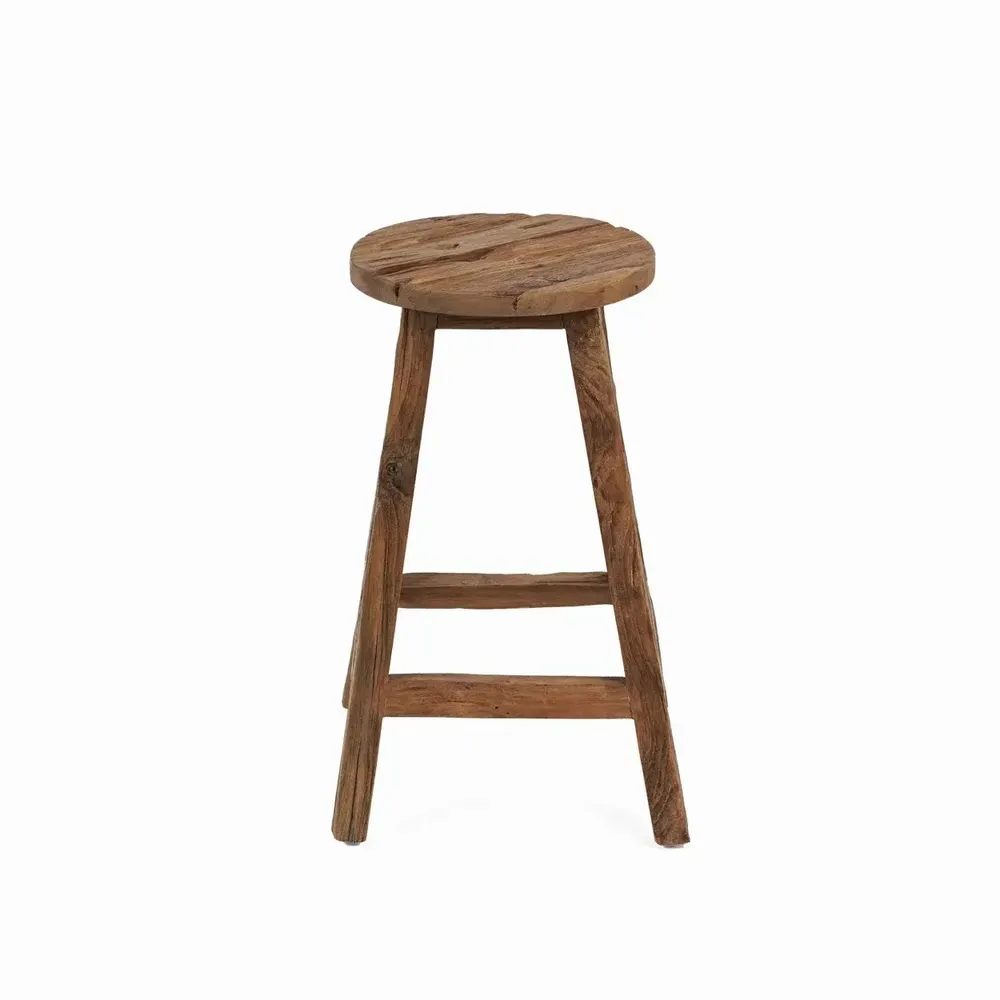 Tabourets - Le Tabouret de bar Shibori - Naturel - BAZAR BIZAR LIVING