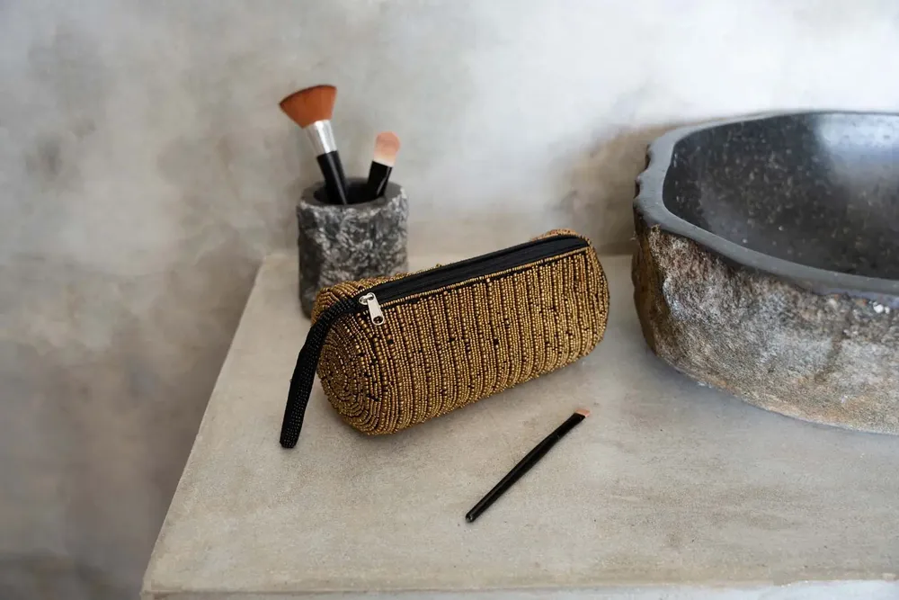 Clutches - The Pencil Case - Gold - BAZAR BIZAR LIVING