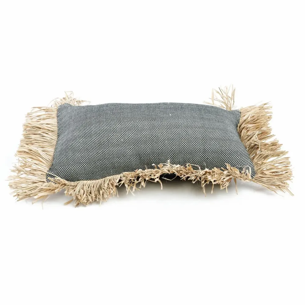 Cushions - The Cotton Bonita Cushion Cover - Natural Black - 30x50 - BAZAR BIZAR LIVING