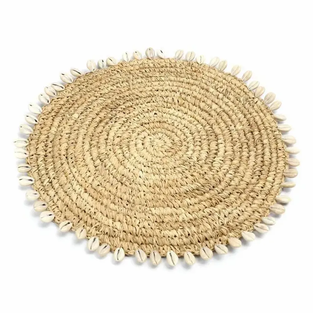Placemats - The Raffia Shell Pan Coaster - BAZAR BIZAR LIVING