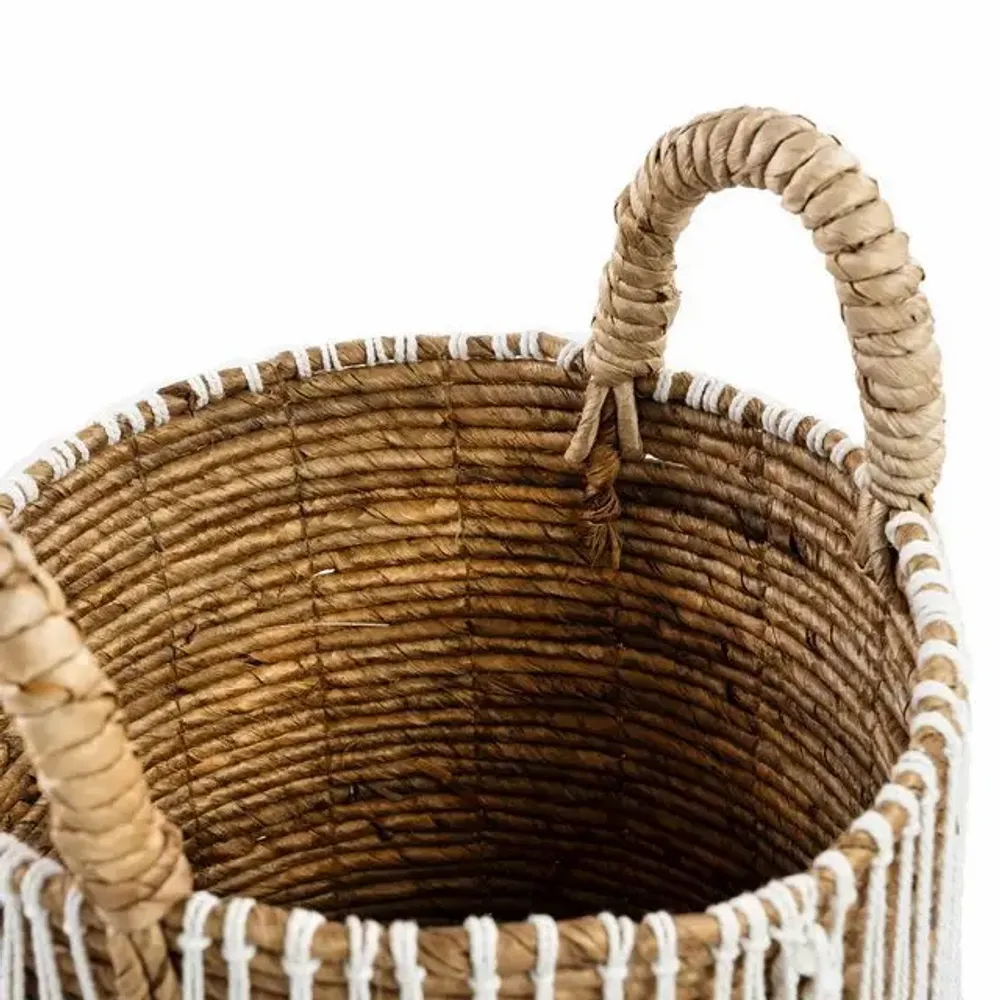 Boîtes de rangement  - Le Panier Macramé À Stitches Droits - Naturel Blanc - S - BAZAR BIZAR LIVING