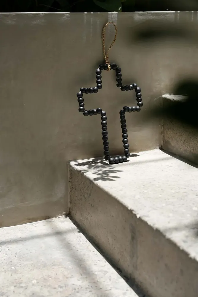 Decorative objects - The Wooden Cross Black - BAZAR BIZAR LIVING