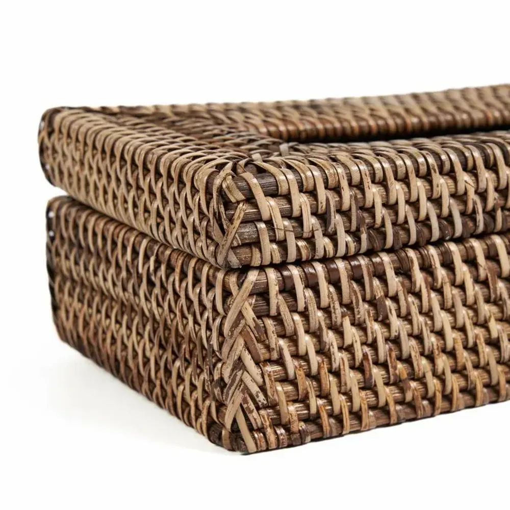 Coffrets et boîtes - La Boîte à Mouchoirs Rattan Classique - Naturel Marron - BAZAR BIZAR LIVING