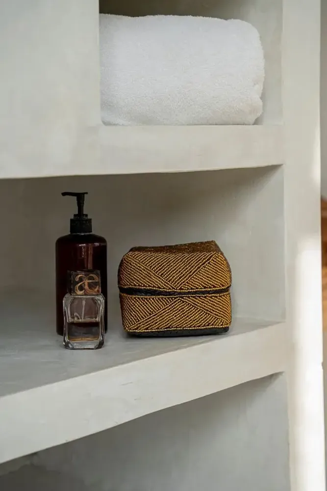 Caskets and boxes - The Beaded Basket - Gold - S - BAZAR BIZAR LIVING