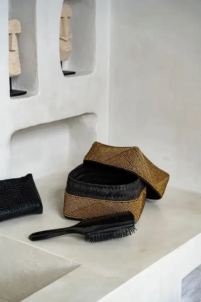 Caskets and boxes - The Beaded Basket - Gold - S - BAZAR BIZAR LIVING