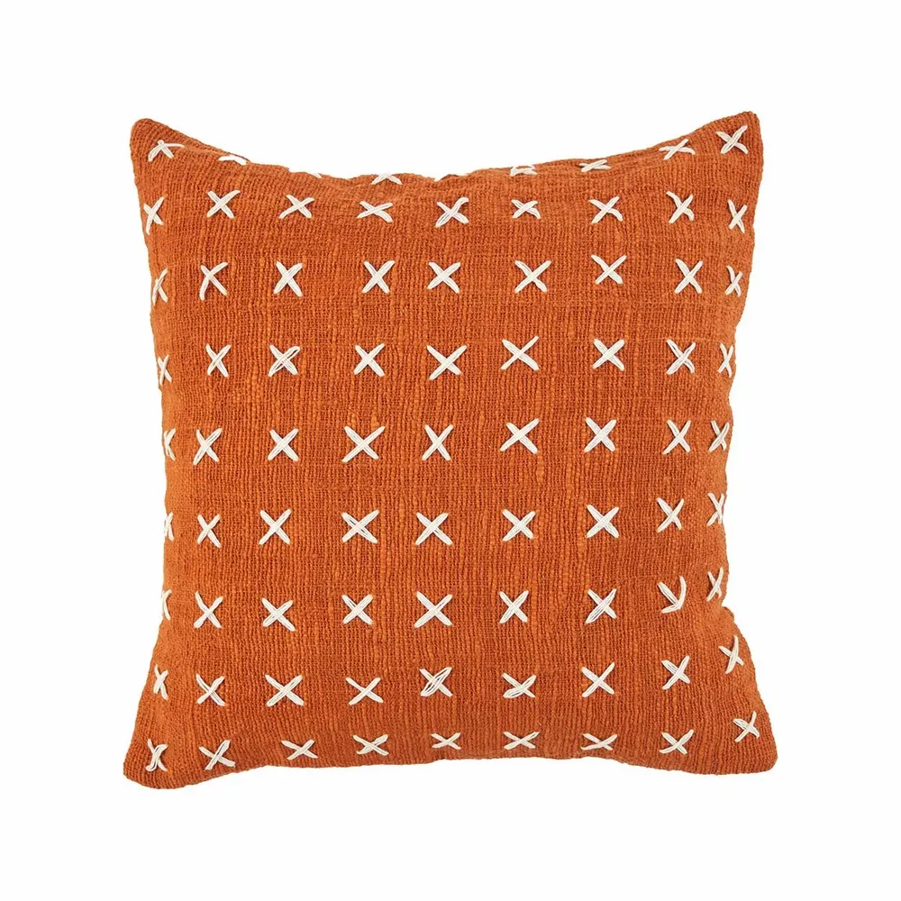 Cushions - The Zillion Kiss Cushion Cover - Terracotta White - BAZAR BIZAR LIVING