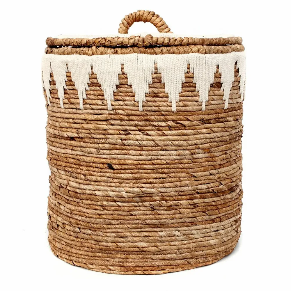 Laundry baskets - The Banana Stitched Laundry Baskets - L - BAZAR BIZAR LIVING