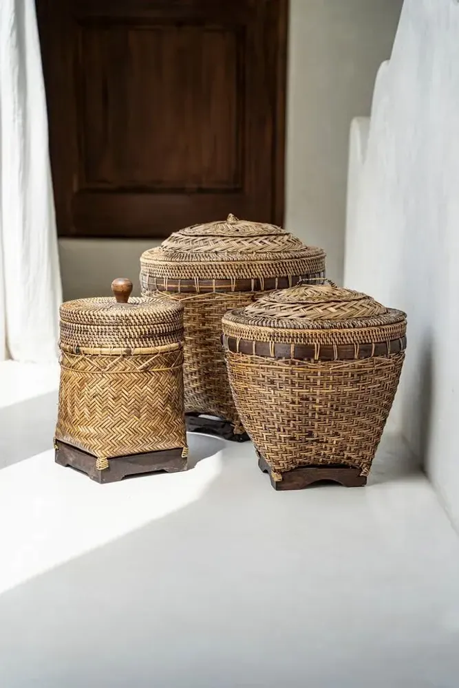 Storage boxes - The Colonial Storage Basket - Natural Brown - M - BAZAR BIZAR LIVING