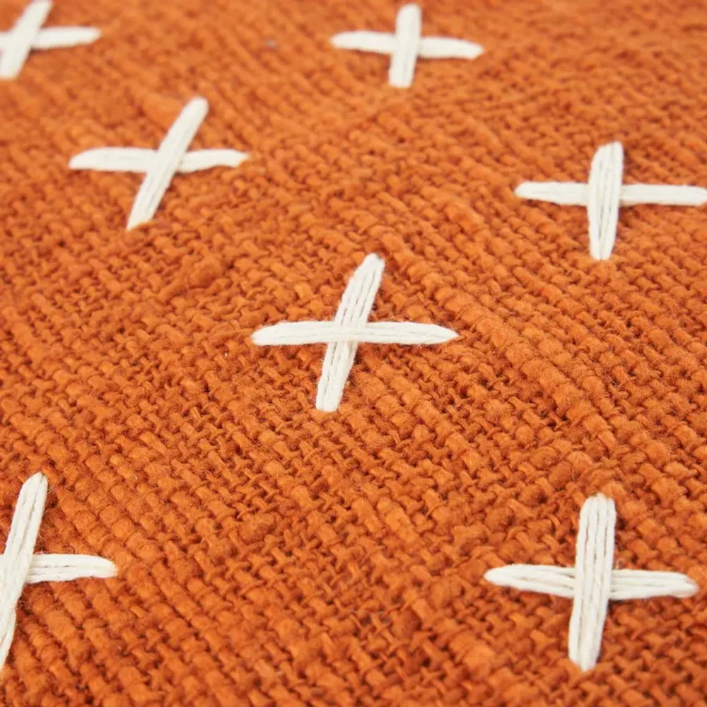 Cushions - The Zillion Kiss Cushion Cover - Terracotta White - BAZAR BIZAR LIVING