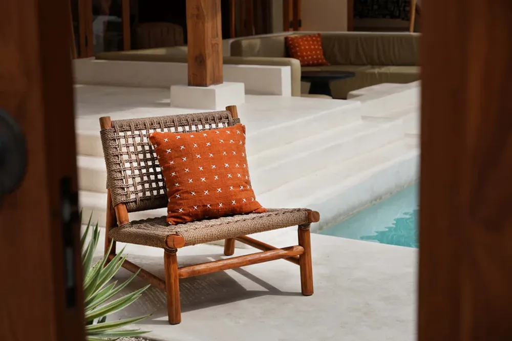 Cushions - The Zillion Kiss Cushion Cover - Terracotta White - BAZAR BIZAR LIVING