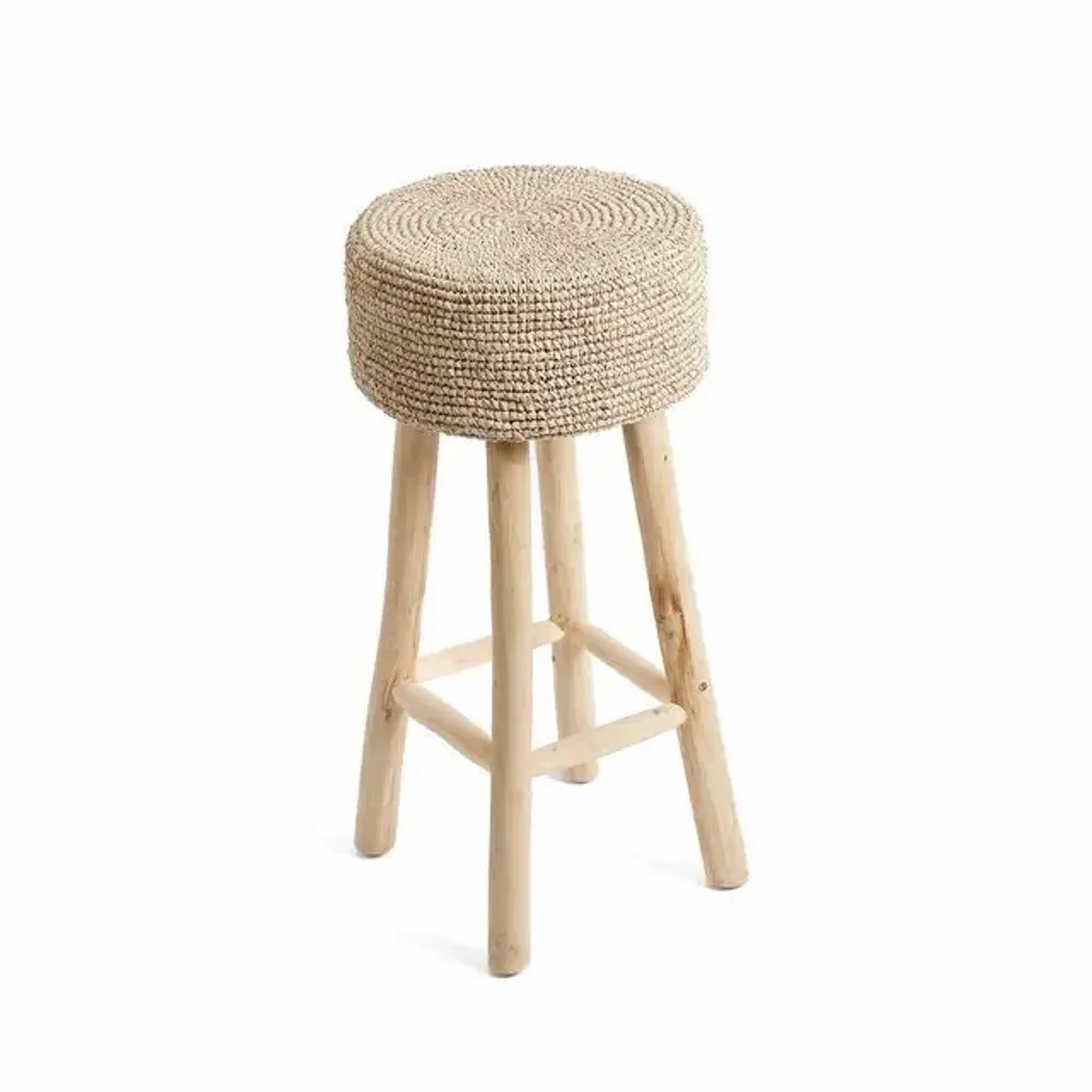 Stools - The Raffia Bar Stool - BAZAR BIZAR LIVING