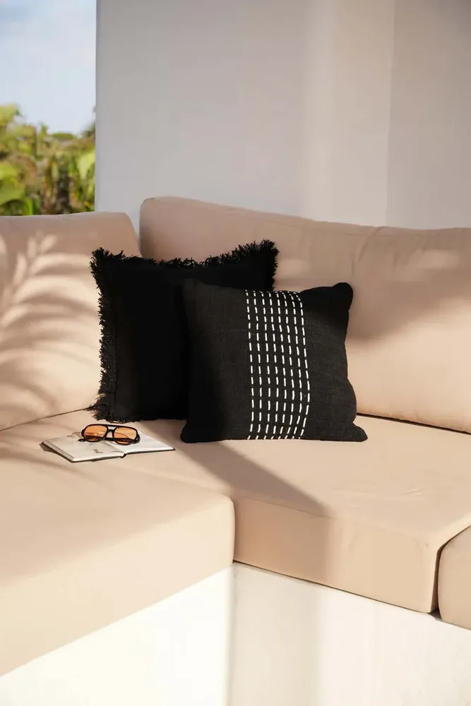 Cushions - The Drizle Cushion Cover - Black White - BAZAR BIZAR LIVING