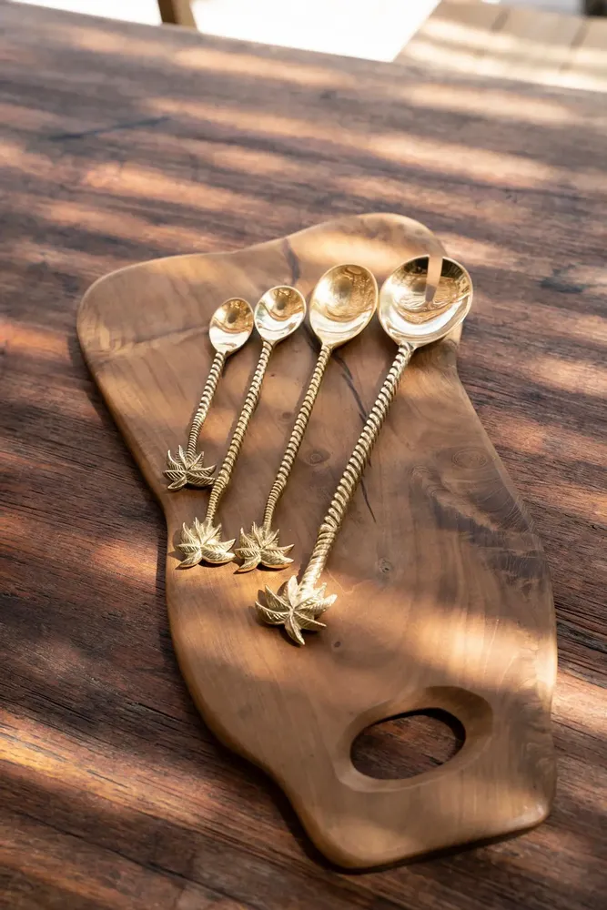 Flatware - The Palm Tree Long Spoon - Gold - BAZAR BIZAR LIVING