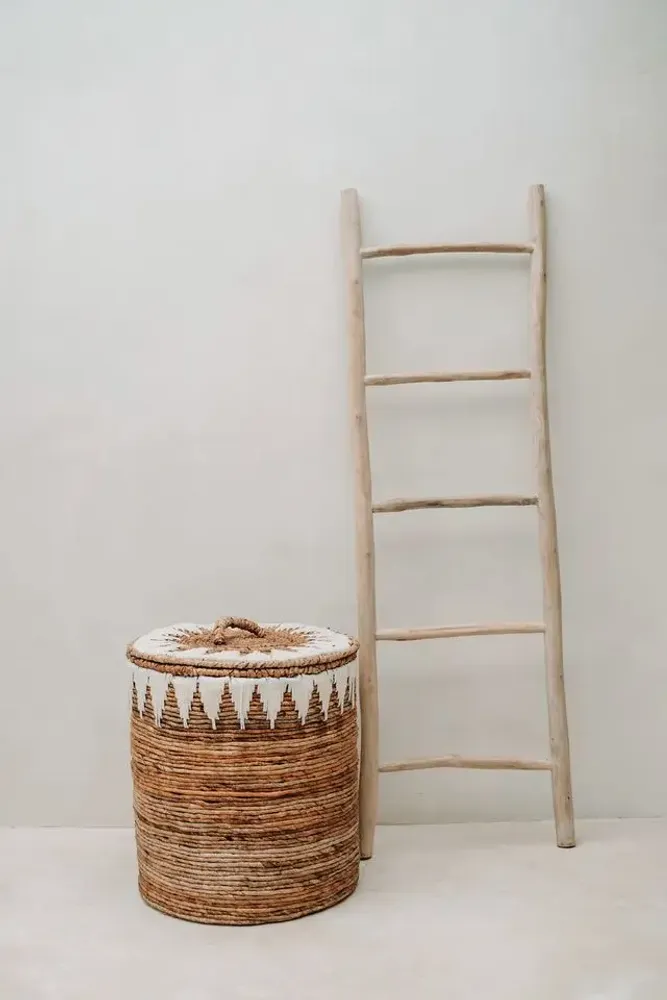 Laundry baskets - The Banana Stitched Laundry Baskets - L - BAZAR BIZAR LIVING
