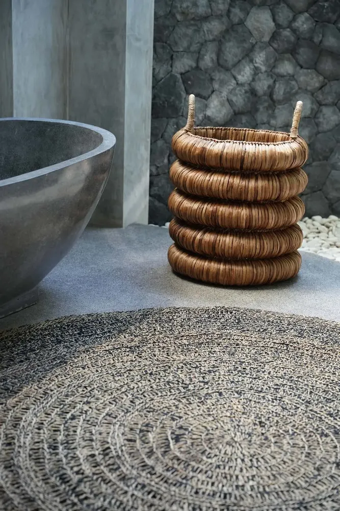 Tapis - Le Tapis Seagrass - Naturel Noir - 150 - BAZAR BIZAR LIVING