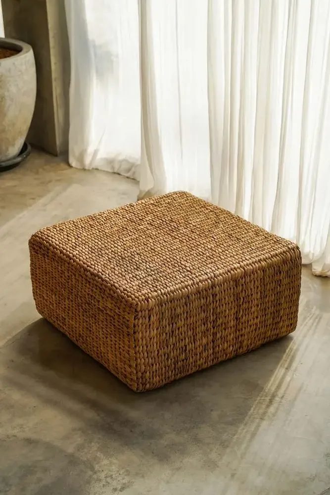 Ottomans - The Hyacinth Pouffe Square - Natural - M - BAZAR BIZAR LIVING