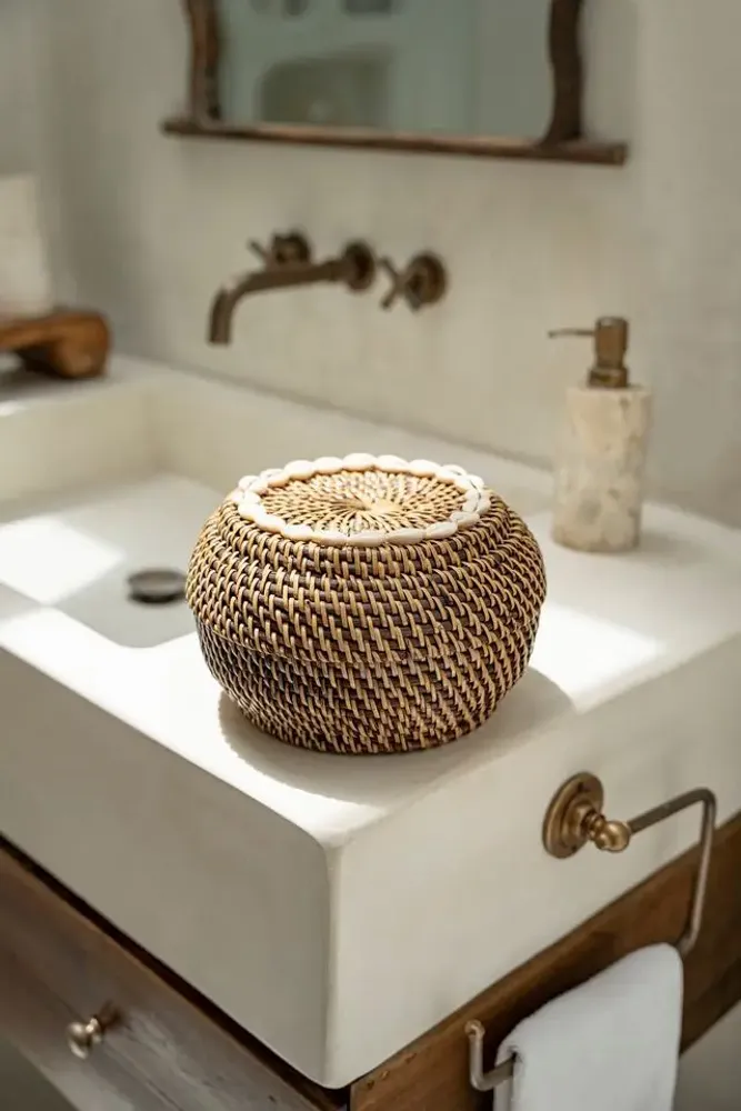 Boîtes de rangement  - Le Panier Colonial Peek-a-Boo - Naturel Marron - S - BAZAR BIZAR LIVING