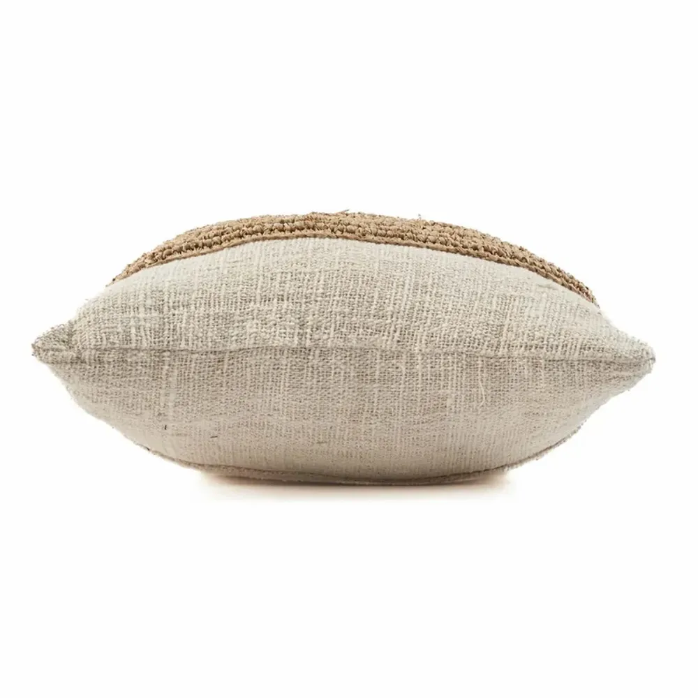 Cushions - The Raffia Stamp Cushion Cover - Natural - BAZAR BIZAR LIVING