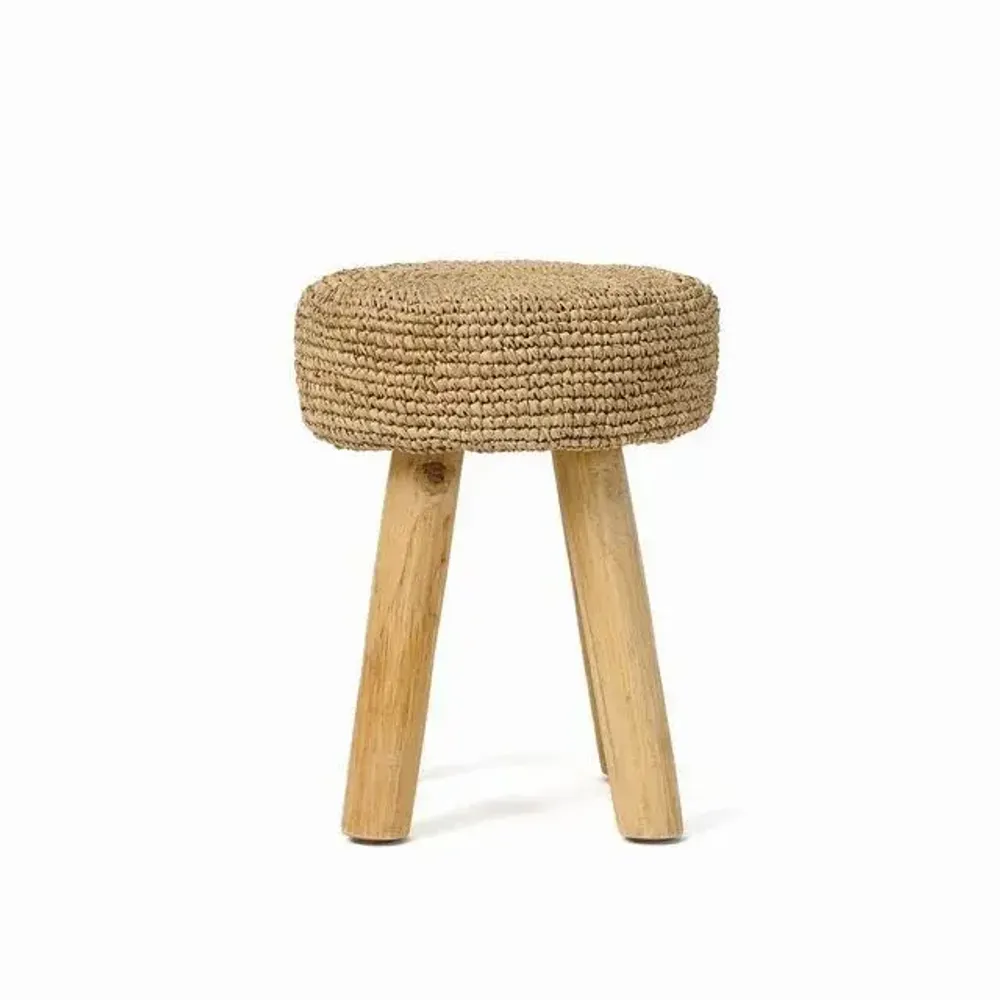 Stools - The Raffia Stool - Natural - BAZAR BIZAR LIVING