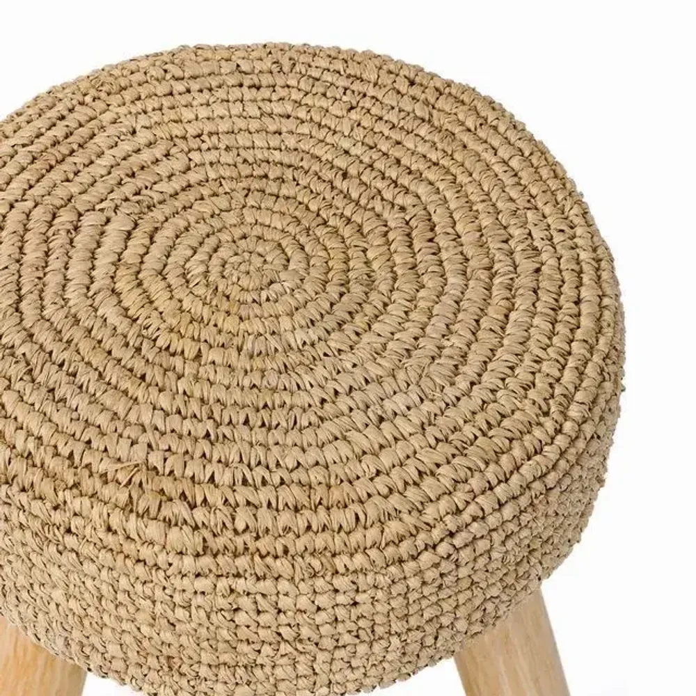 Stools - The Raffia Stool - Natural - BAZAR BIZAR LIVING