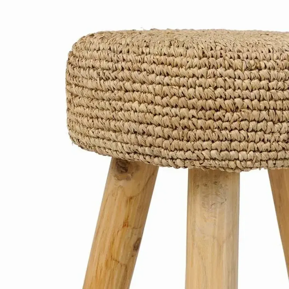 Stools - The Raffia Stool - Natural - BAZAR BIZAR LIVING
