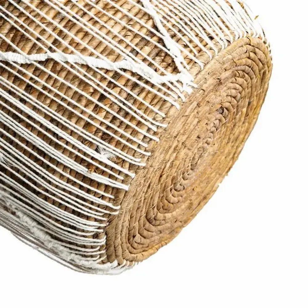 Storage boxes - The Straight Stitched Macrame Basket - Natural White - L - BAZAR BIZAR LIVING