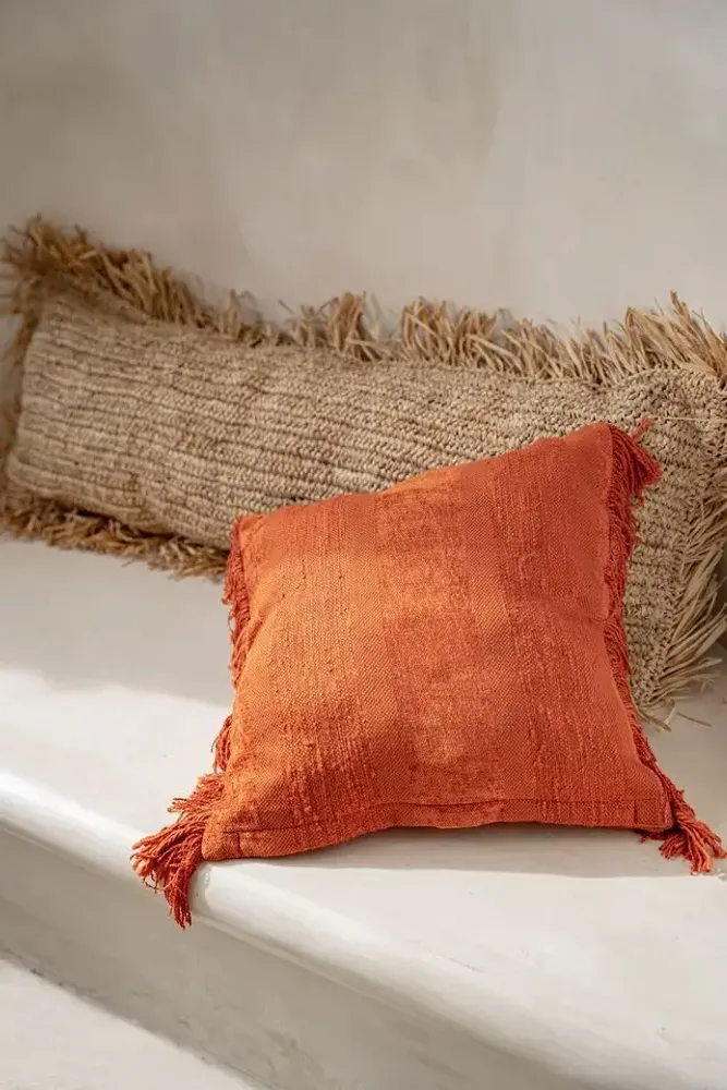 Coussins - Le Coussin Raffia Rectangulaire - Naturel - 35x100 - BAZAR BIZAR LIVING