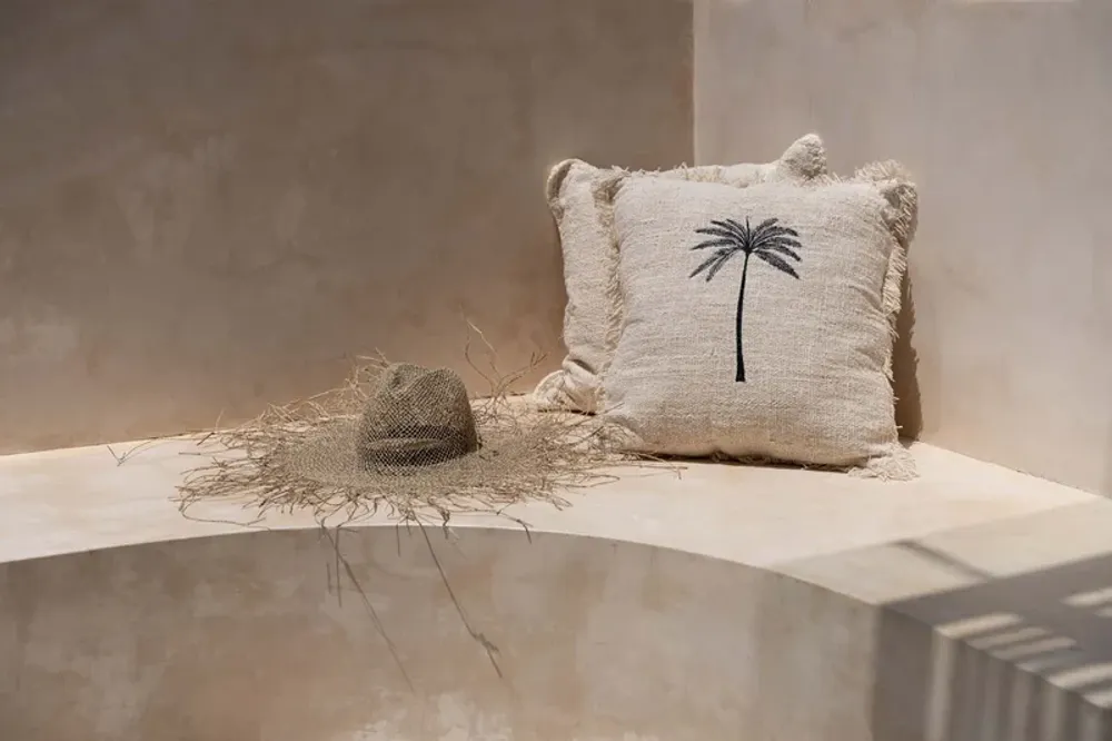 Cushions - The Gili Palm Cushion Cover - Natural Black - BAZAR BIZAR LIVING