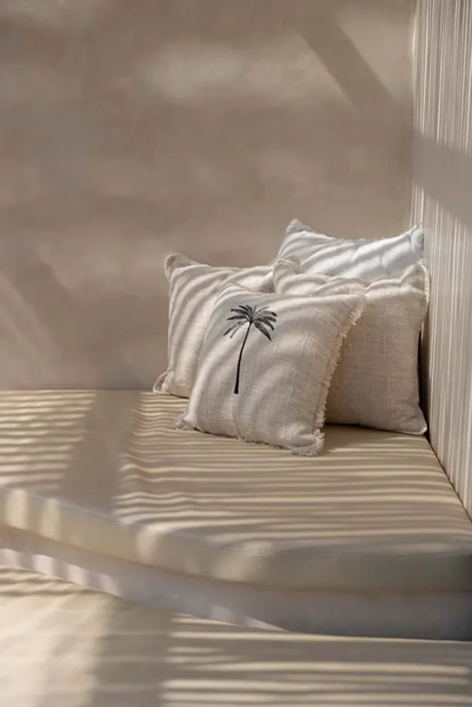 Cushions - The Gili Palm Cushion Cover - Natural Black - BAZAR BIZAR LIVING
