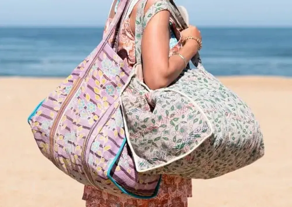 Sacs et cabas - SAC MARKET KANTHA VINTAGE - CURIOSITY LAB