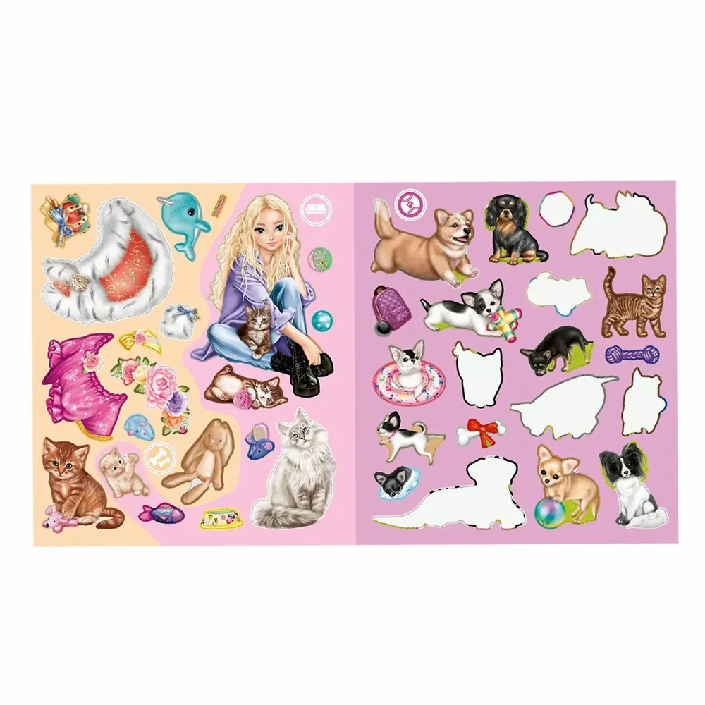 Children's arts and crafts - TopModel Stickerworld KITTY and DOGGY - DEPESCHE VERTRIEB GMBH & CO KG