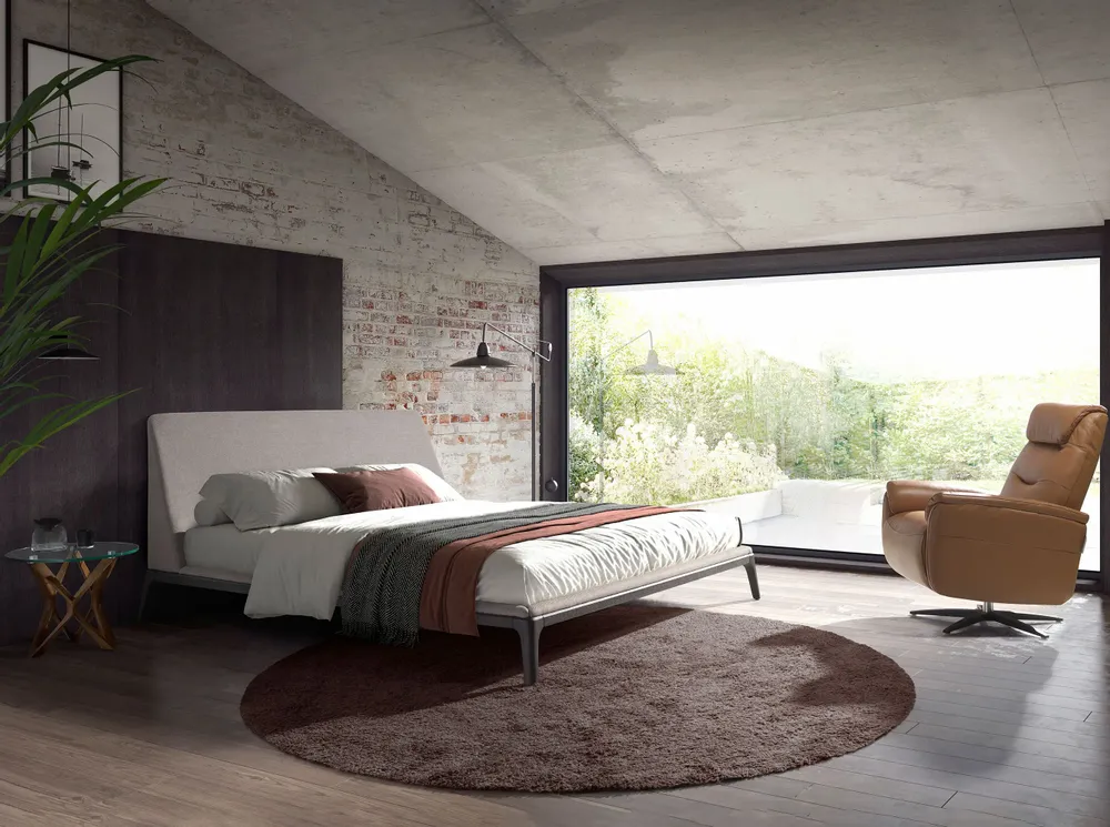 Beds - Grey fabric bed - ANGEL CERDÁ