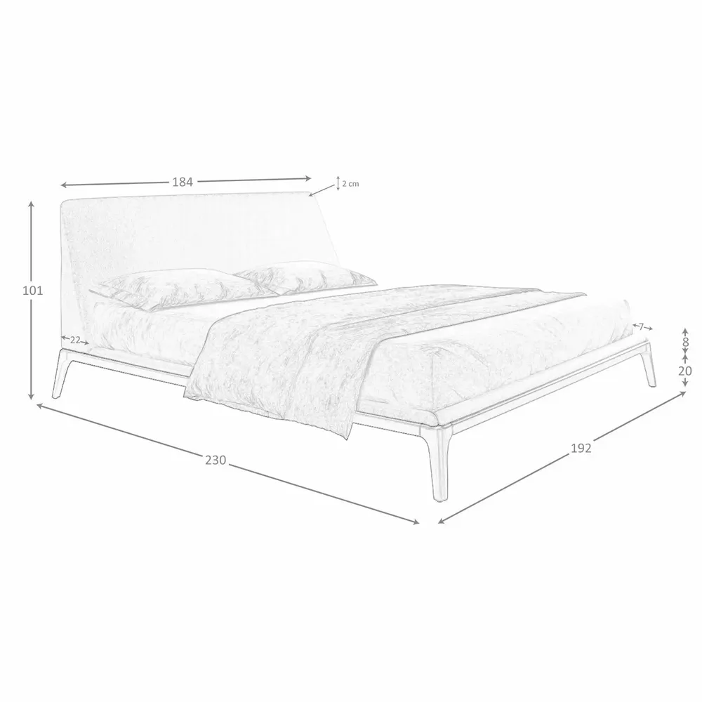 Beds - Grey fabric bed - ANGEL CERDÁ