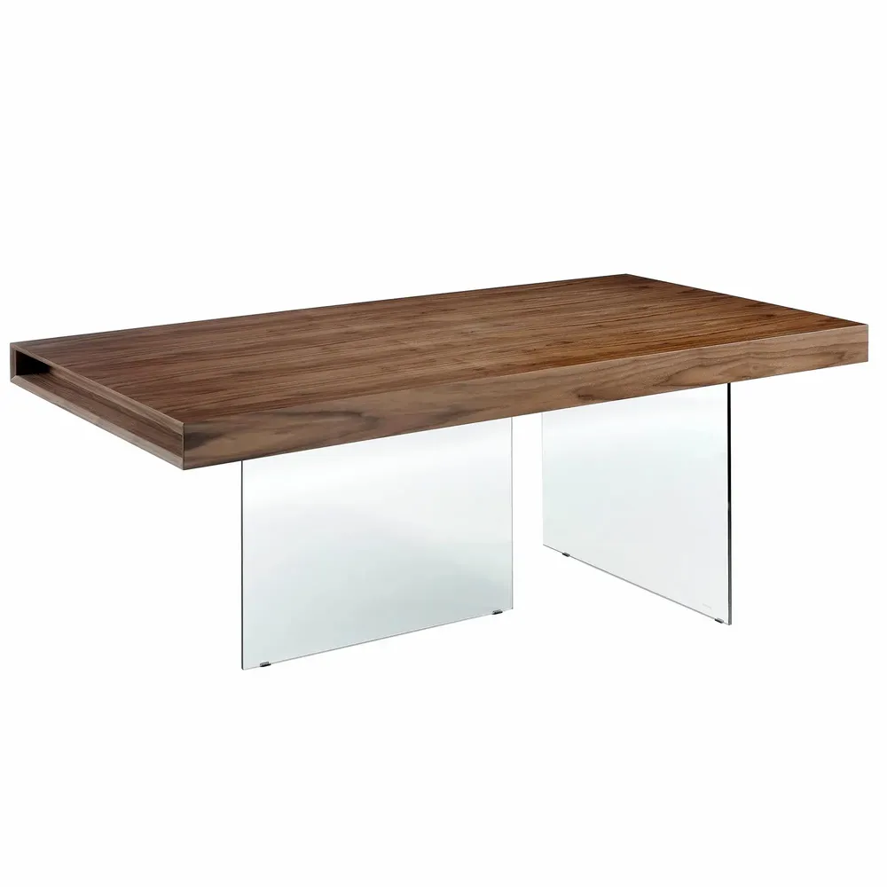 Dining Tables - Walnut dining table with glass legs - ANGEL CERDÁ