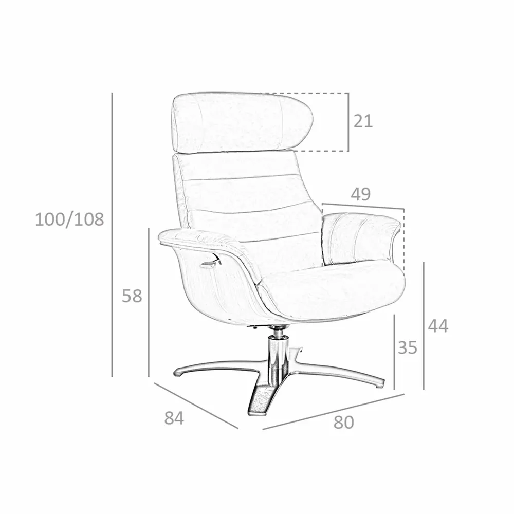 Fauteuils - Fauteuil pivotant tapissé de cuir de vachette marron - ANGEL CERDÁ