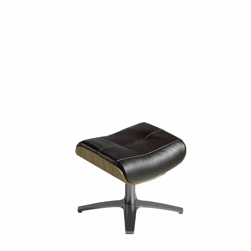 Poufs - Pouf pivotant tapissé en cuir de vachette marron - ANGEL CERDÁ