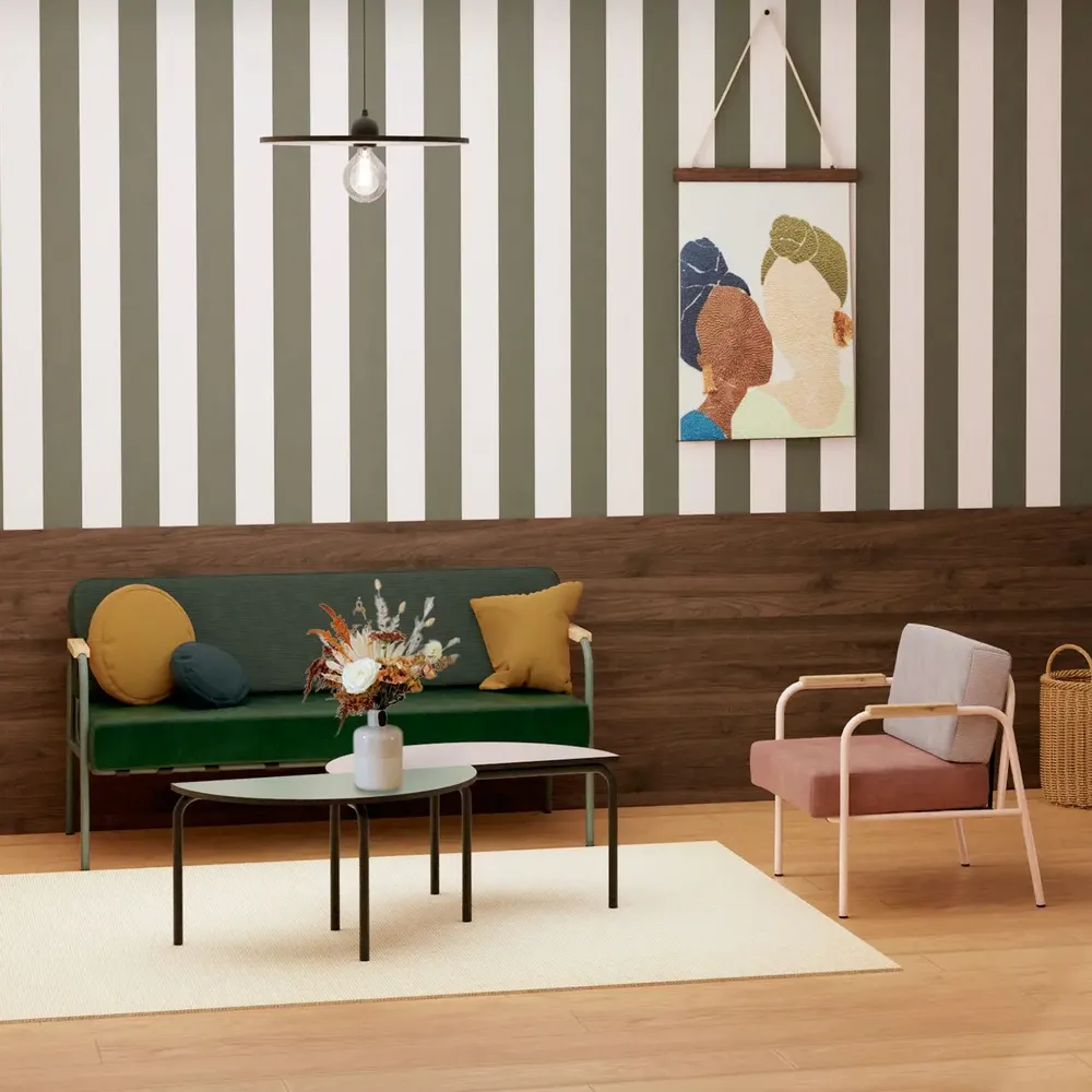 Armchairs - Barnabé retro interior armchair - fireproof removable cushions - LES GAMBETTES