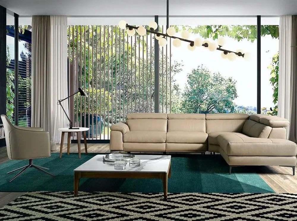 Canapés - Canapé d'angle en peau de vache relax mécanismes - ANGEL CERDÁ