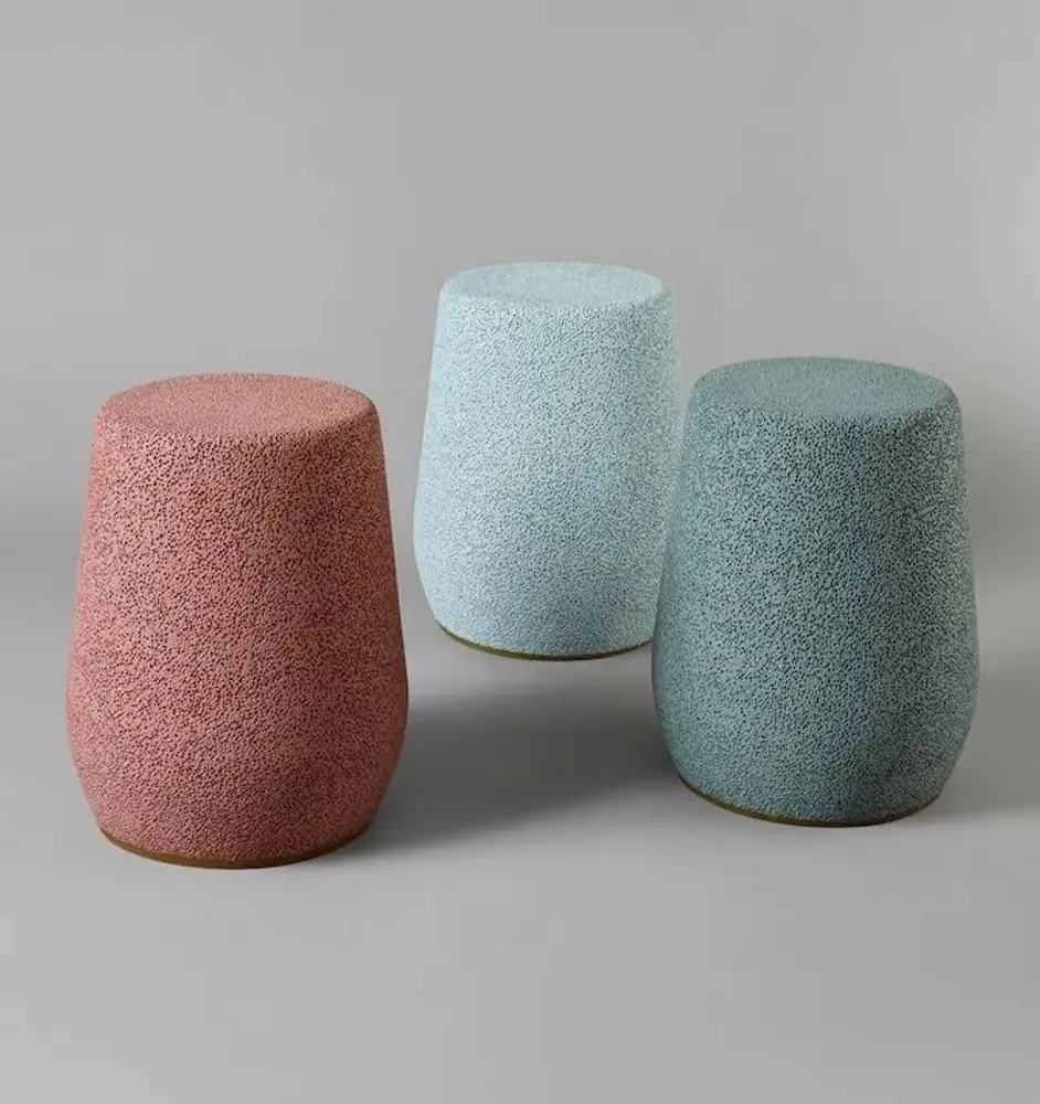 Tables de jardin - Tabouret et Table d'appoint 'Lightweight Porcelain' de Djim Berger - GALERIE BSL