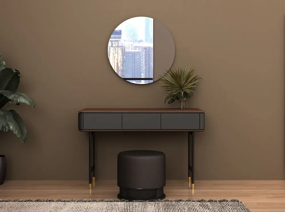 Mirrors - Round walnut wall mirror - ANGEL CERDÁ