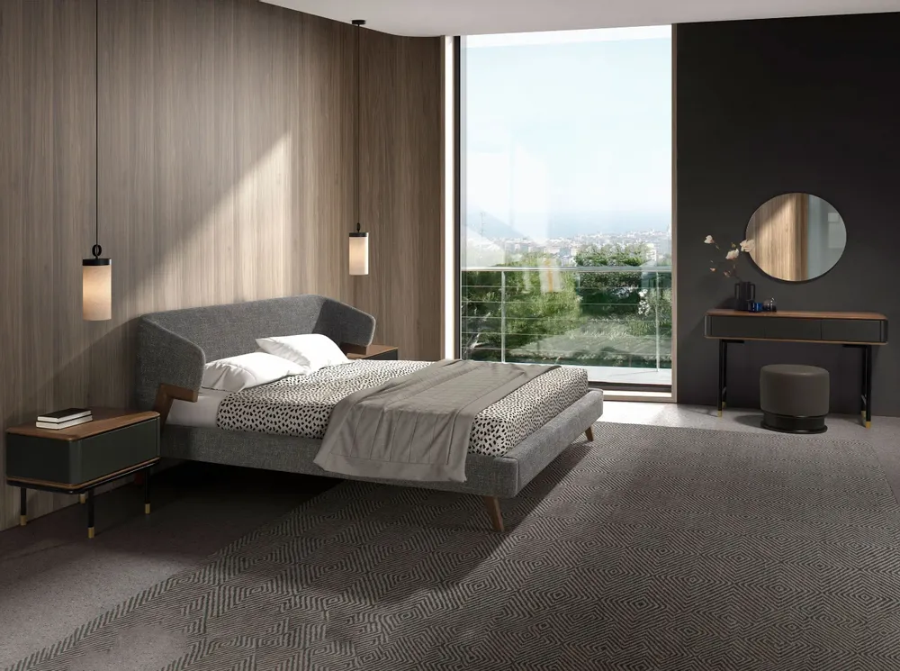 Mirrors - Round walnut wall mirror - ANGEL CERDÁ