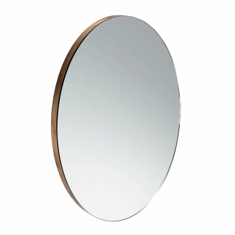 Mirrors - Round walnut wall mirror - ANGEL CERDÁ