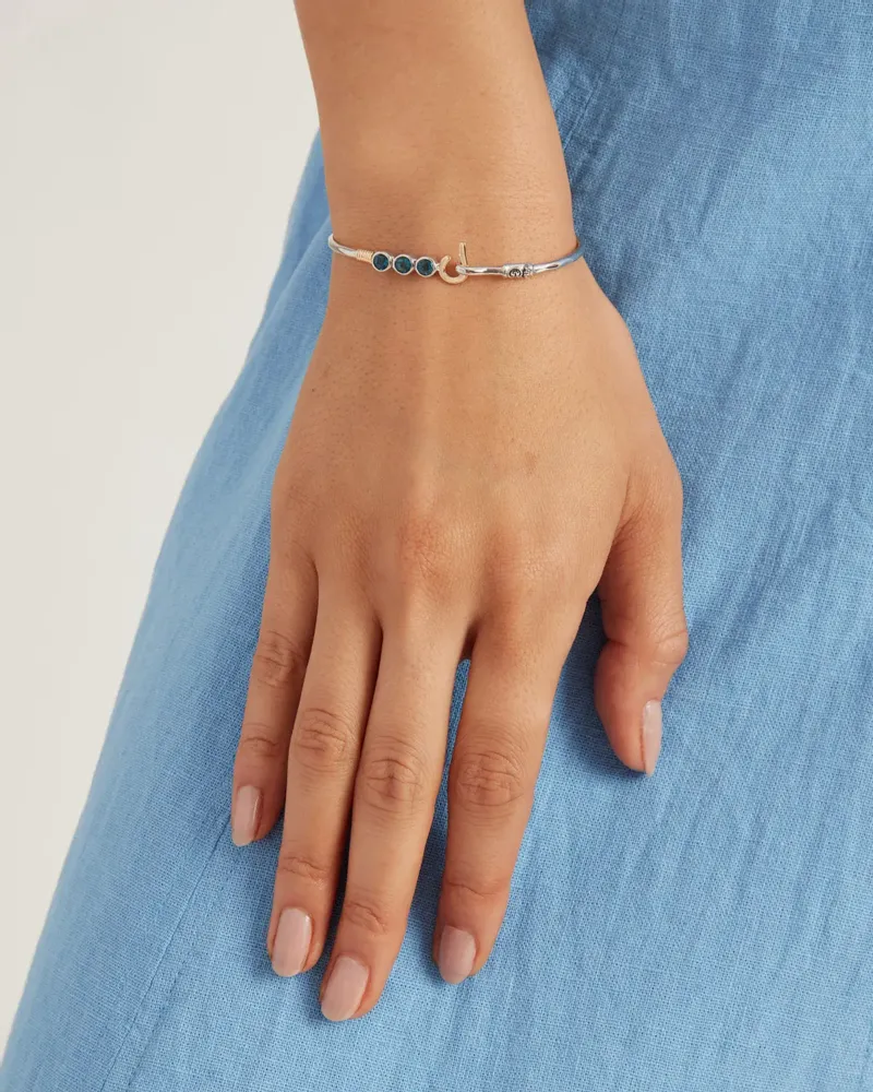 Jewelry - St. John Hook Bracelet with Triple Stones, 2mm - VIBE JEWELRY