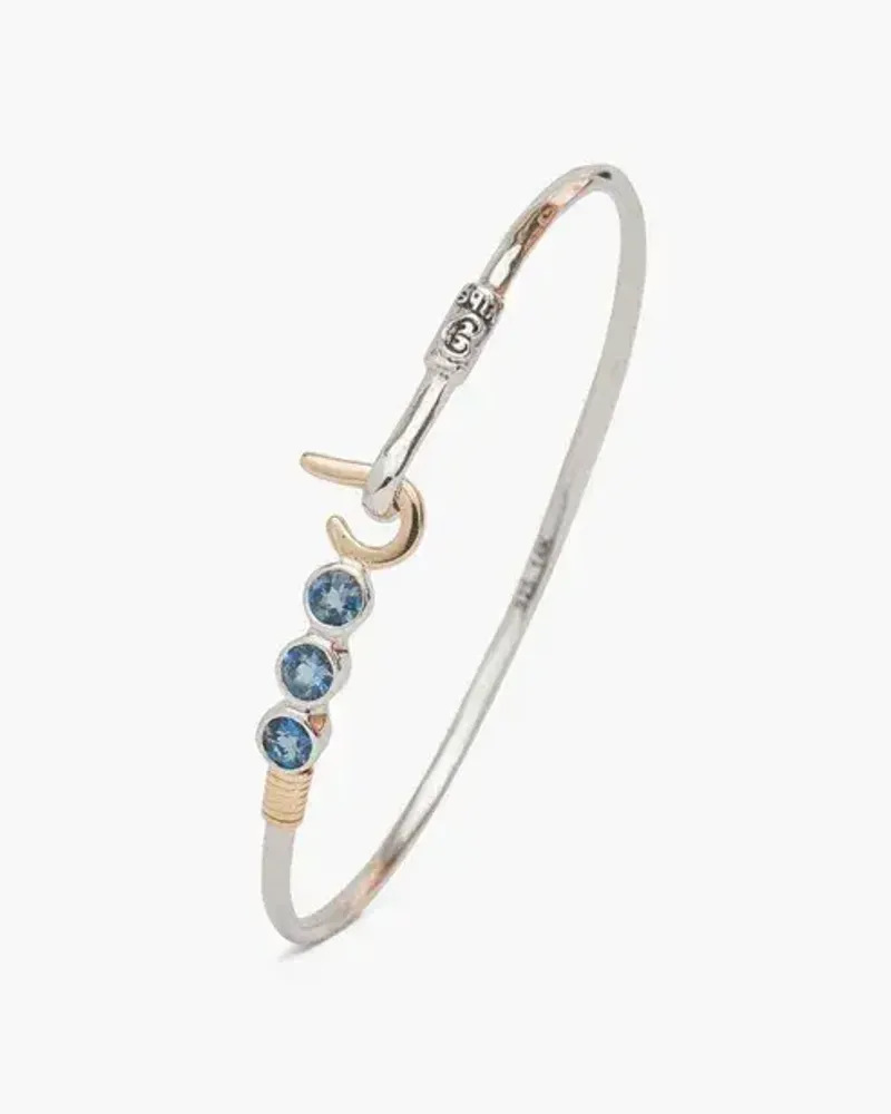 Jewelry - St. John Hook Bracelet with Triple Stones, 2mm - VIBE JEWELRY