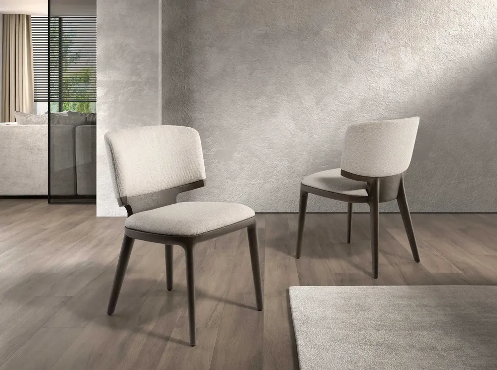 Chairs - Light grey fabric chair - ANGEL CERDÁ