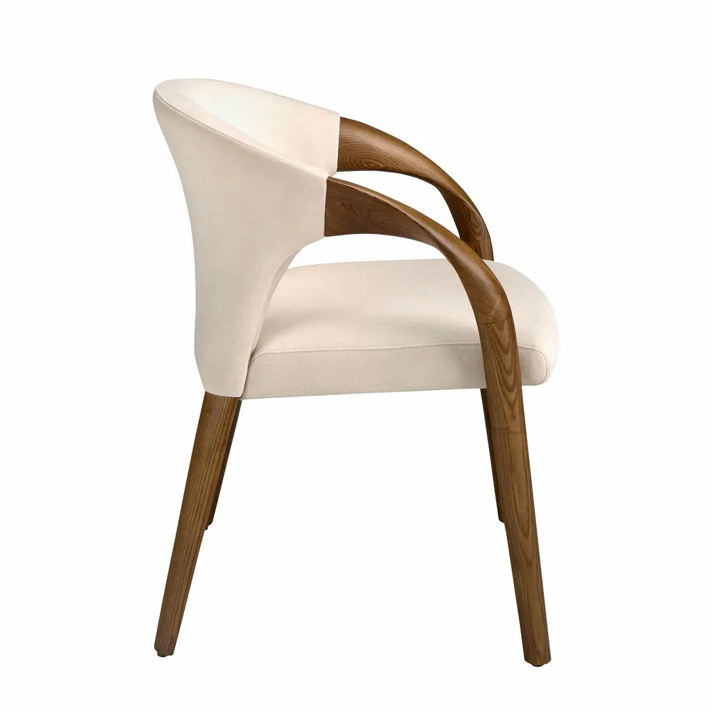 Chairs - Cream velvet chair - ANGEL CERDÁ