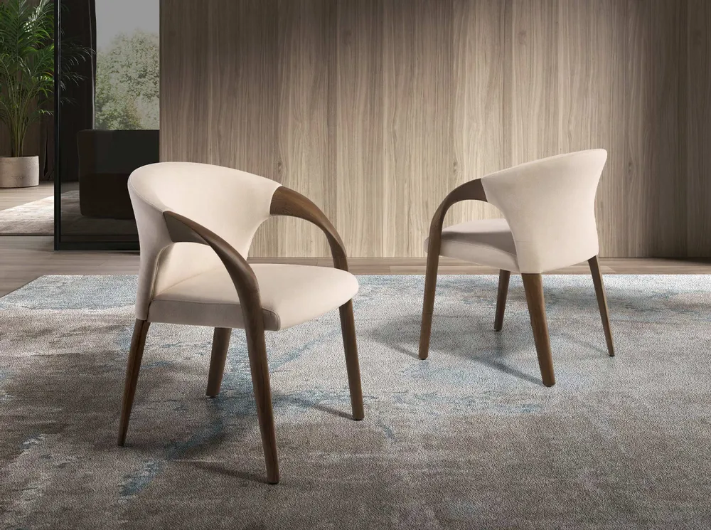 Chairs - Cream velvet chair - ANGEL CERDÁ