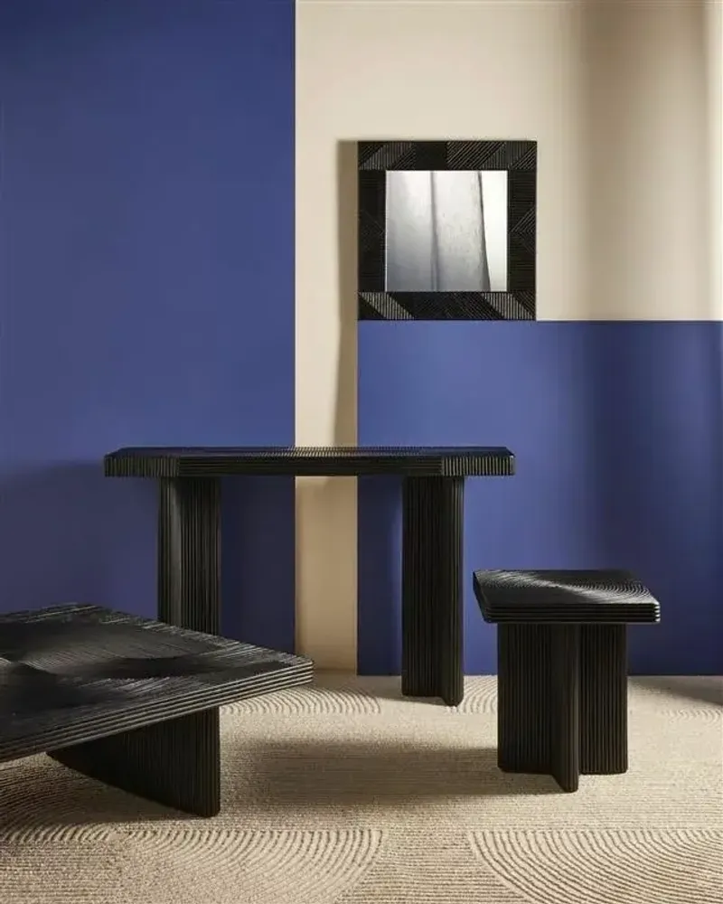 Coffee tables - WABI universe in wood and black rattan - CFOC