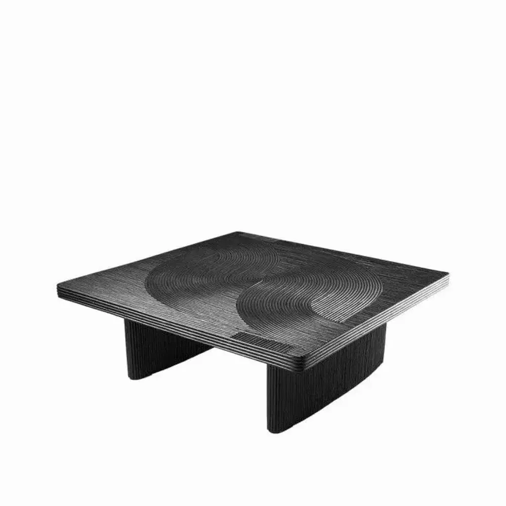 Coffee tables - WABI universe in wood and black rattan - CFOC